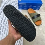 Trendy Birkenstock Kyoto Slides Green For Men (FF606)