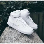Trendy Nike Airforce Long Mid Leather White Shoes For Men (ETS120)
