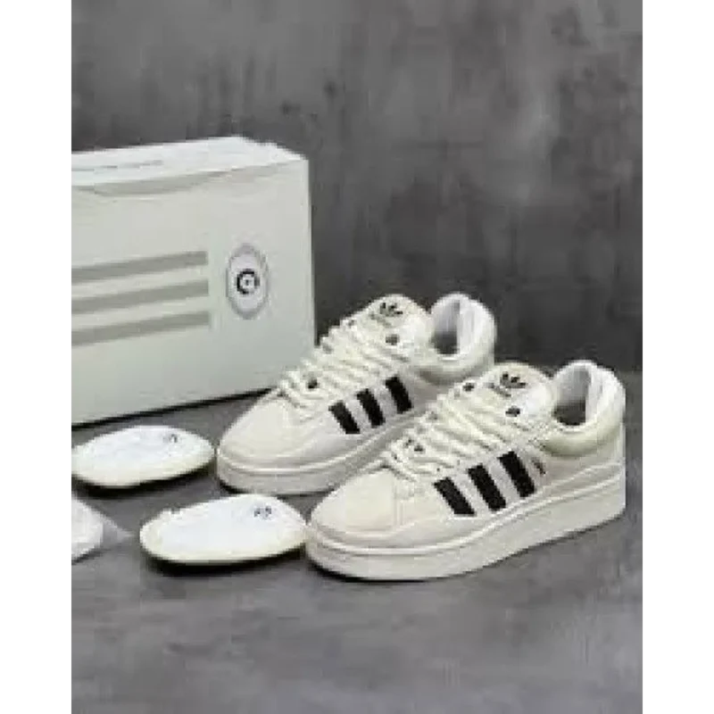 Trendy Adidas X Bad Bunny Campus White Black Shoes For Men (FF627)