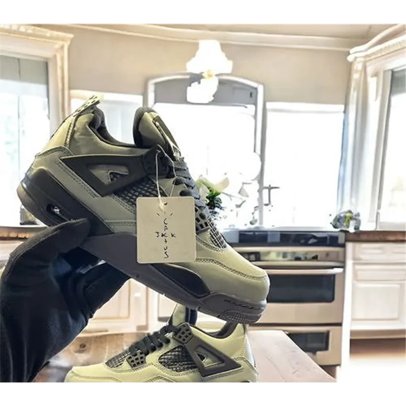 Trendy Travis Scott New Air Jordan 4 Olive Shoes For Men (FF628)
