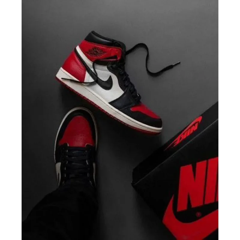 Trendy Air Jordan 1 Retro High Bred Toe Shoes For Men (FF631)