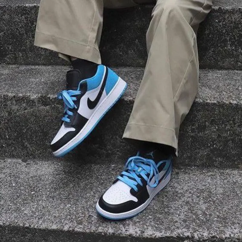 Trendy Nike Air Jordan 1 Low Laser Blue White Shoes For Men (FF656)