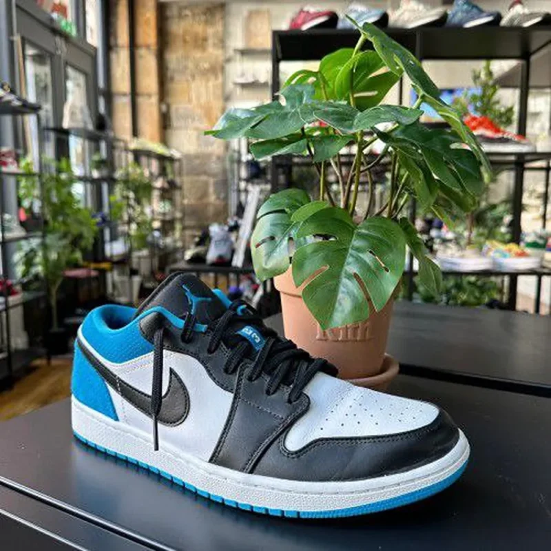 Trendy Nike Air Jordan 1 Low Laser Blue White Shoes For Men (FF656)