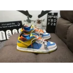 Trendy Nike Sb Dunk Low Gold Blue Orange Shoes For Men (FF683)