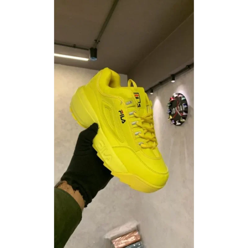 Trendy Fila Disruptor Yellow Shoes For Men (FF707)
