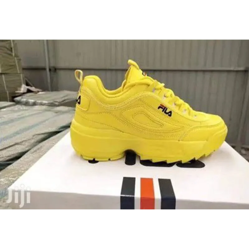 Trendy Fila Disruptor Yellow Shoes For Men (FF707)