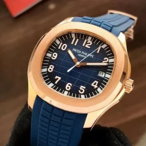 Patek Philippe Watch Aquanaut Blue Gold Rubber Strap For Men (SS127)