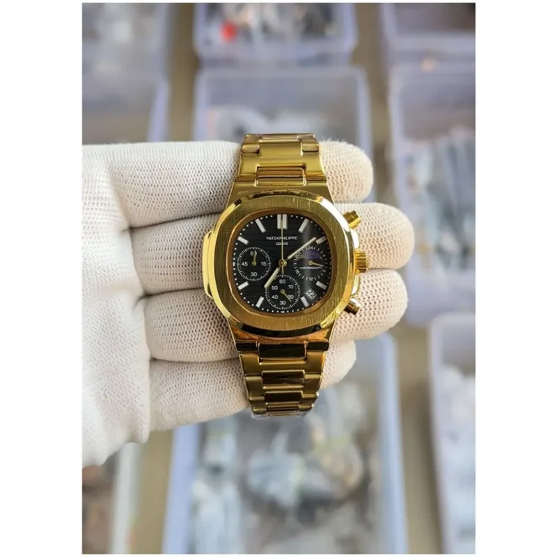 Patek Philippe Watch Nautilus Steel Sun Moon 2Ton For Men (FT161)