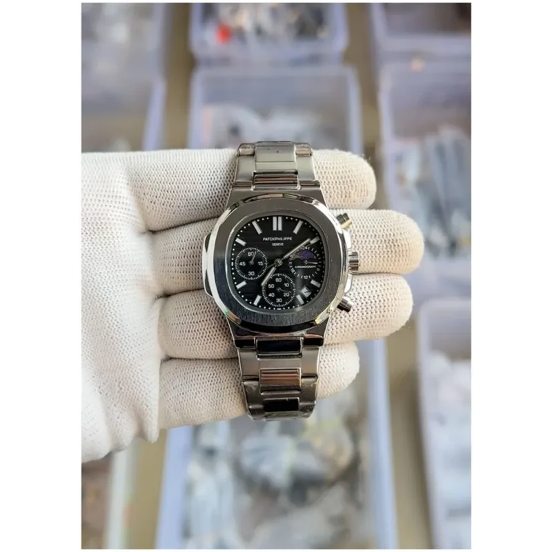 Patek Philippe Watch Nautilus Steel Sun Moon For Men (SS198)