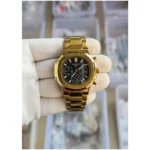 Patek Philippe Watch Nautilus Steel Sun Moon Gold-Black For Men (SL349)