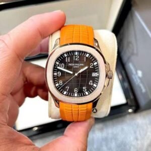 Patek Philippe Watch Rose Gold Brown Silicone Watch For Men-(SG-195)