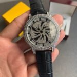 Premium Diamond Spinner Leather Watch (SG-908)