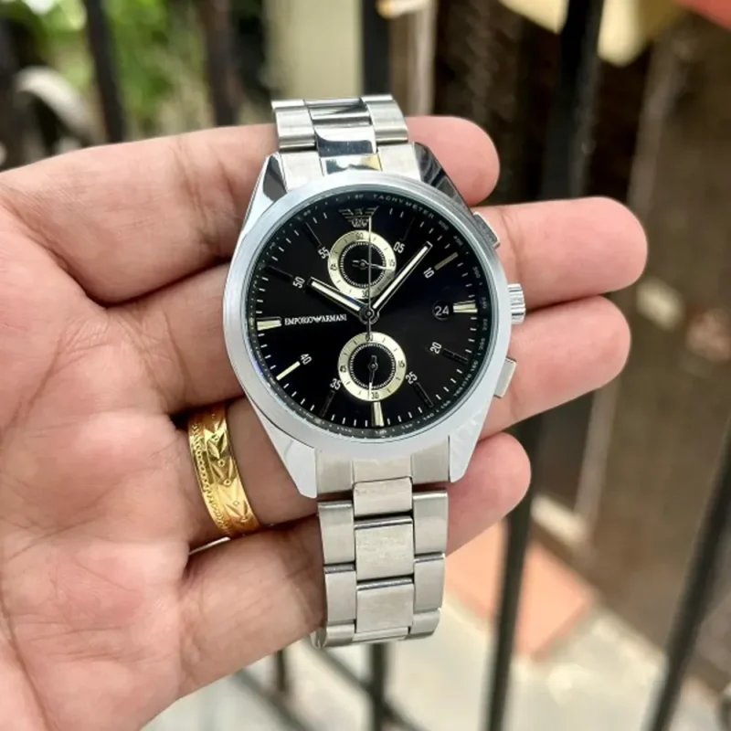 Premium Emporio Armani Claudio Watch Black For Men (LAZ742)
