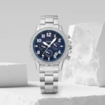 Premium Fossil Bowman Watch Silver Blue For Men (CSO1594)