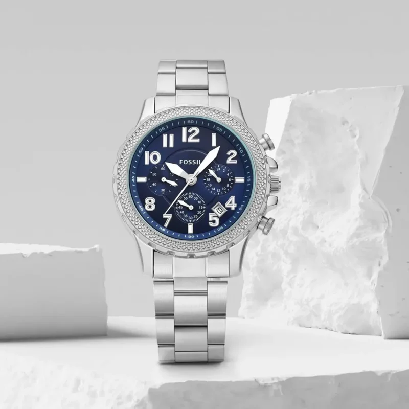 Premium Fossil Bowman Watch Silver Blue For Men (CSO1594)