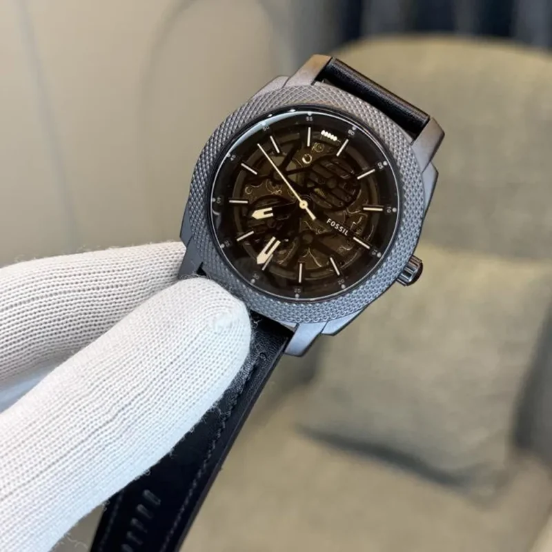 Premium Fossil Leather Automatic Watch For Men (SL1040)