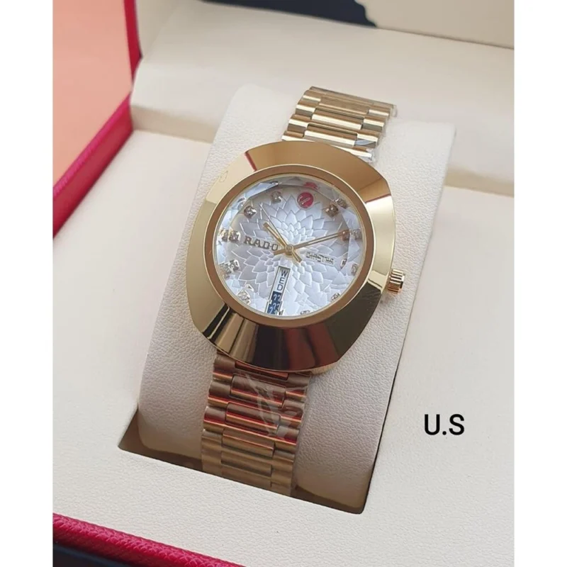 Premium Men’s Rado Watch Stainless Steel White Diamond (SG-221)