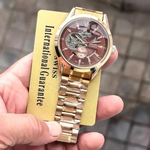 Premium Seiko Automatic Watch Rose Brown For Men (FT1413)