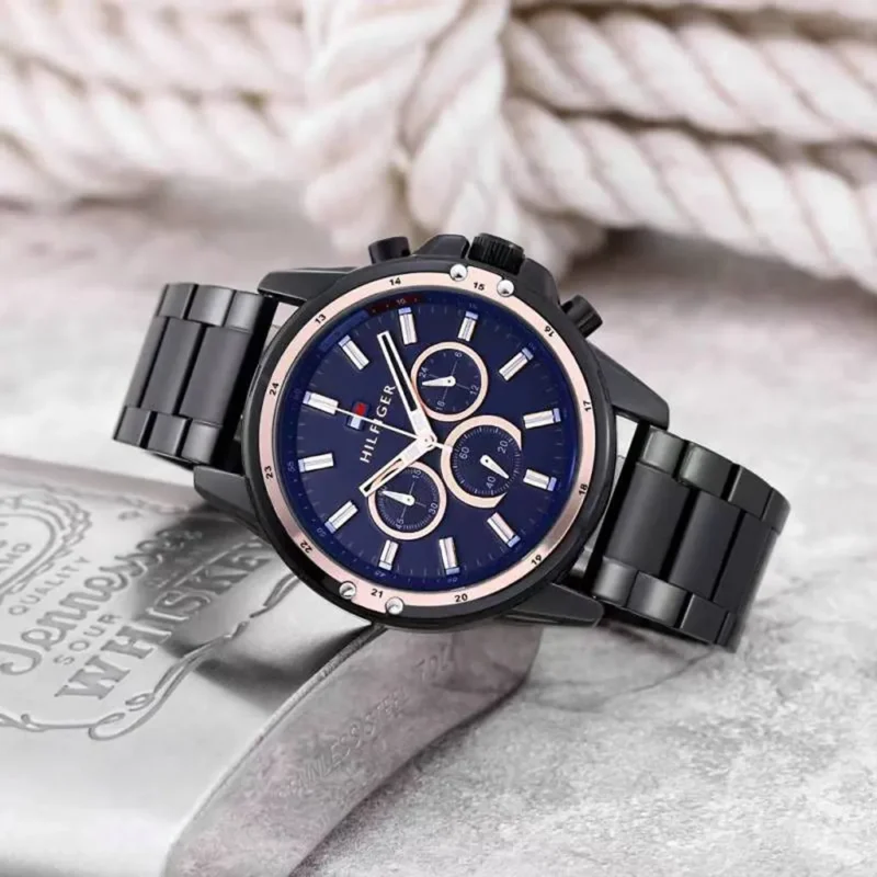 Premium Tommy Hilfiger Watch Mason Black Blue For Men (CSO1620)