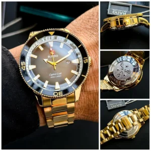Rado Watch Stainless Gold Date Working Watch For Men (SG-52)