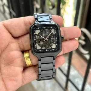 Rado Watch True Square Automatic Ceramic Black-Silver Diamond For Men (SW2171)