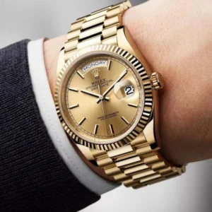 Rolex Day Date Watch : 2.0 Rolex Day-Date Stainless Steel “Automatic” Gold Watch For Men (SG-277)