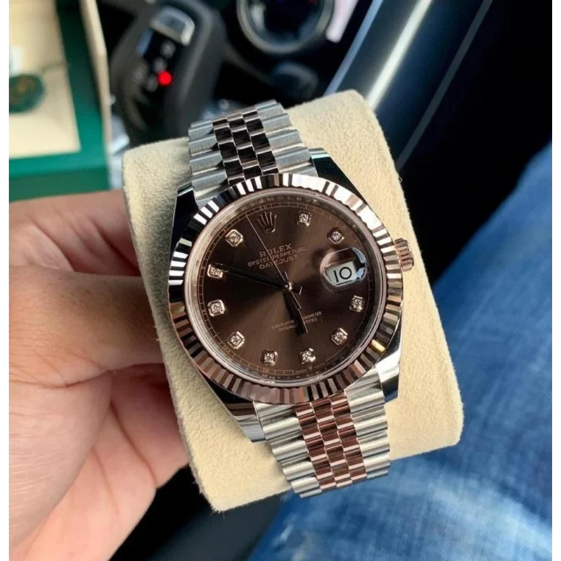 Rolex Oyster Watch Perpetual Date Just Diamond Working Like Automatic For Men (SL795)