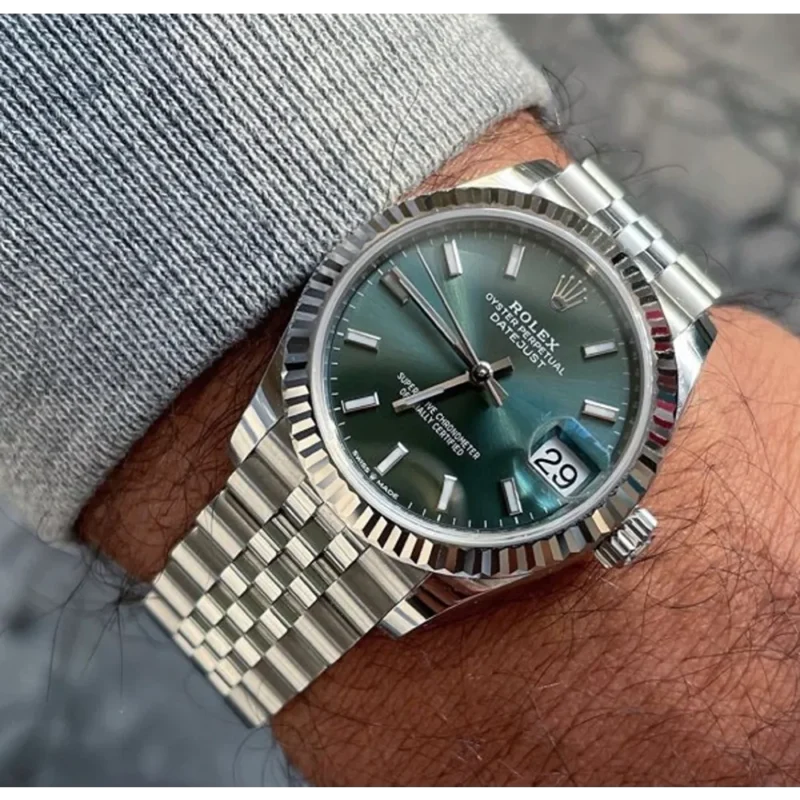 Rolex Watch Date just Diamond For Men (SS124)