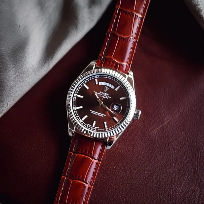 Rolex Watch Day Date Kather For Men (SL149)