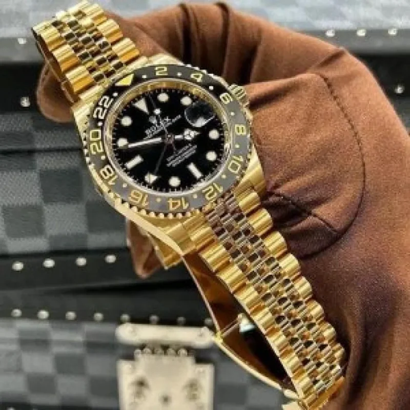 Rolex Watch GMT Master Gold Black 003 For Men (SW1269)