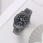Rolex Watch Oyster Vintage Silver-Black For Men (FIT510)
