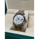 Rolex Watch Sky Dweller Silver Gold White Dial For Men (CS196)