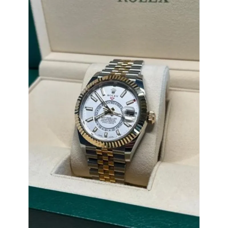 Rolex Watch Sky Dweller Silver Gold White Dial For Men (CS196)