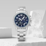 Stylish Fossil Bowman Watch Silver Blue For Men (SG1298)