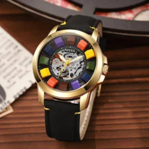 Stylish Fossil Grand Multi Skeleton Watch For Men (SL906)