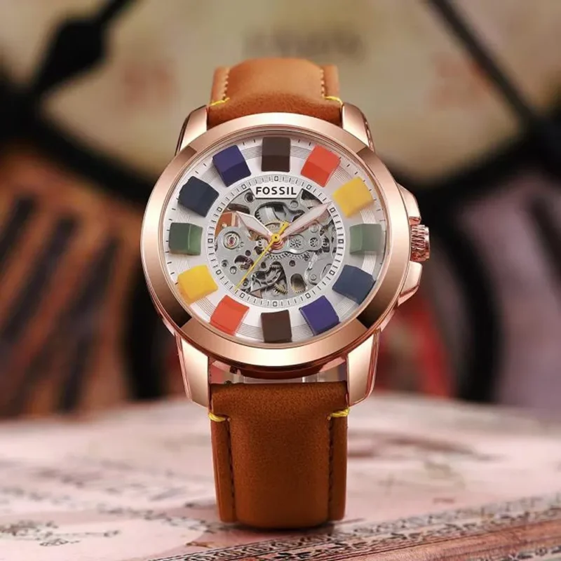 Stylish Fossil Grand Multi Skeleton Watch For Men (SL908)