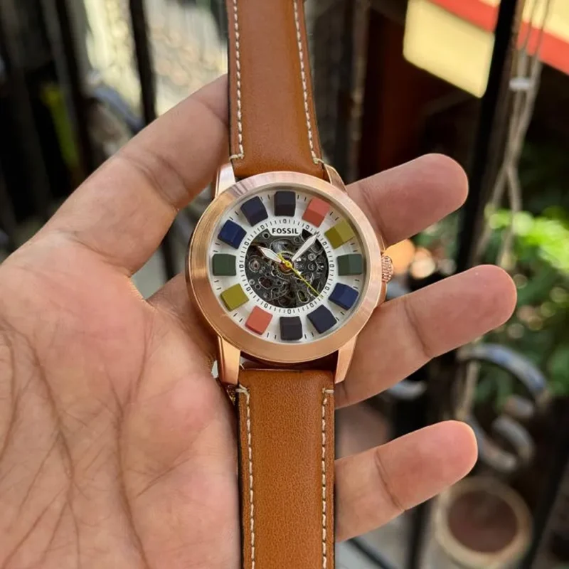 Stylish Fossil Grand Multi Skeleton Watch For Men (SL908)