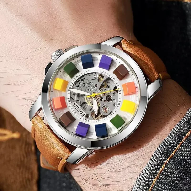 Stylish Fossil Grand Multi Skeleton Watch For Men (SL910)