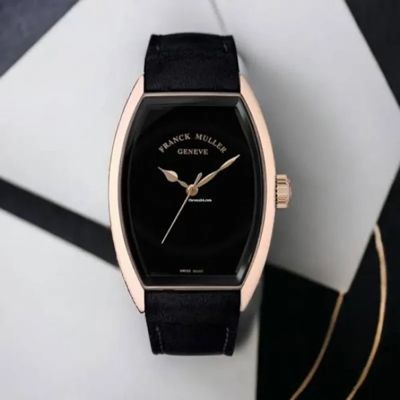 Stylish Franck Muller Watch Rose Gold Black For Men (FT899)