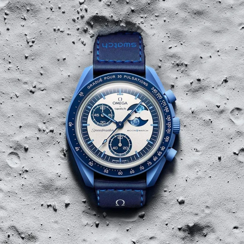 Stylish Omega Swatch Watch Blue For Men (MGC93)