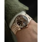 Stylish Rolex Watch Chocolate Brown Baguette For Men (BOT1868)