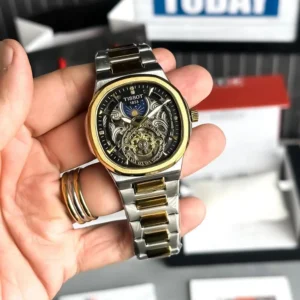 Tissot Watch Automatic Gold Two-Tone Black For Men (BOT504)