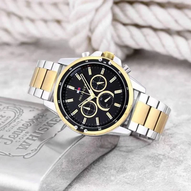 Tommy Hilfiger Watch Mason 2Ton-Gold-Black For Men (SL867)