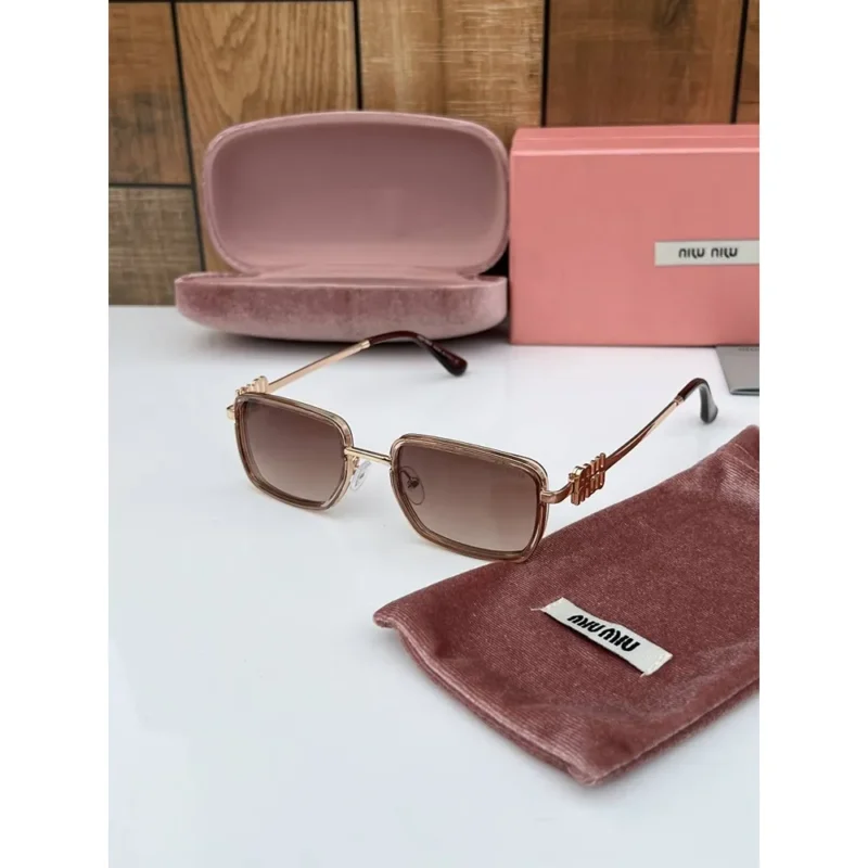 Stylish Miu Miu Sunglasses Gold Peach Brown (CSO1760)