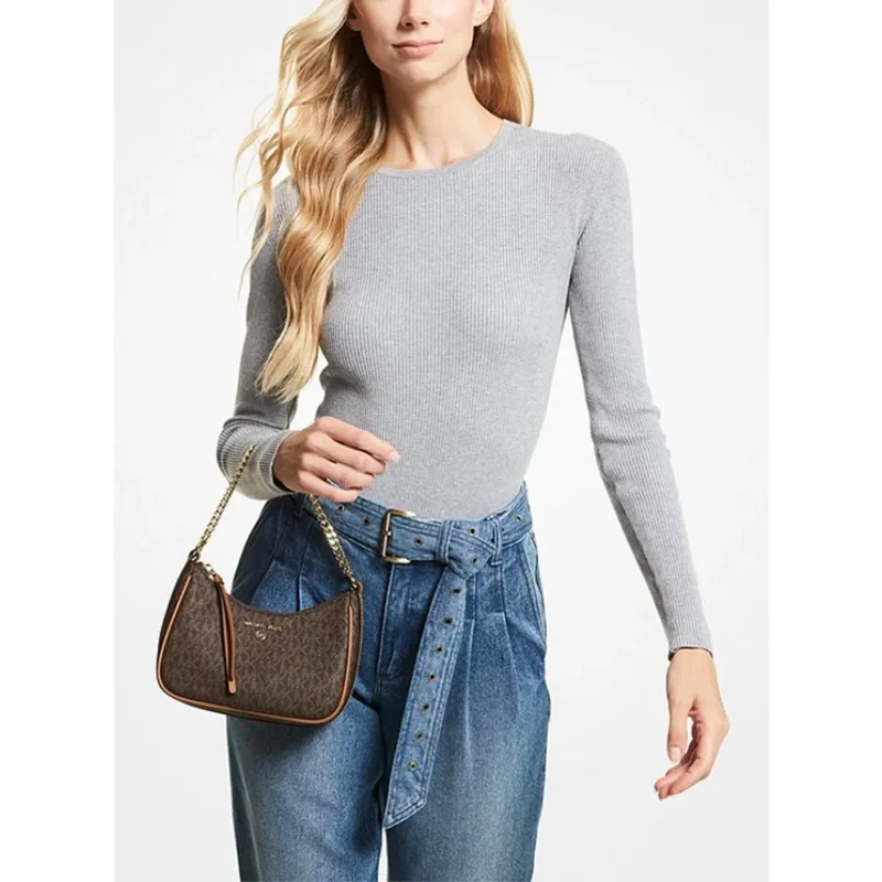 Stylish Michael Kors Pochette Bag Jet Set Charm Small Logo For Women (FT656)