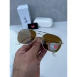Premium Rayban Sunglasses 3136 Brown Gold (SUP143)