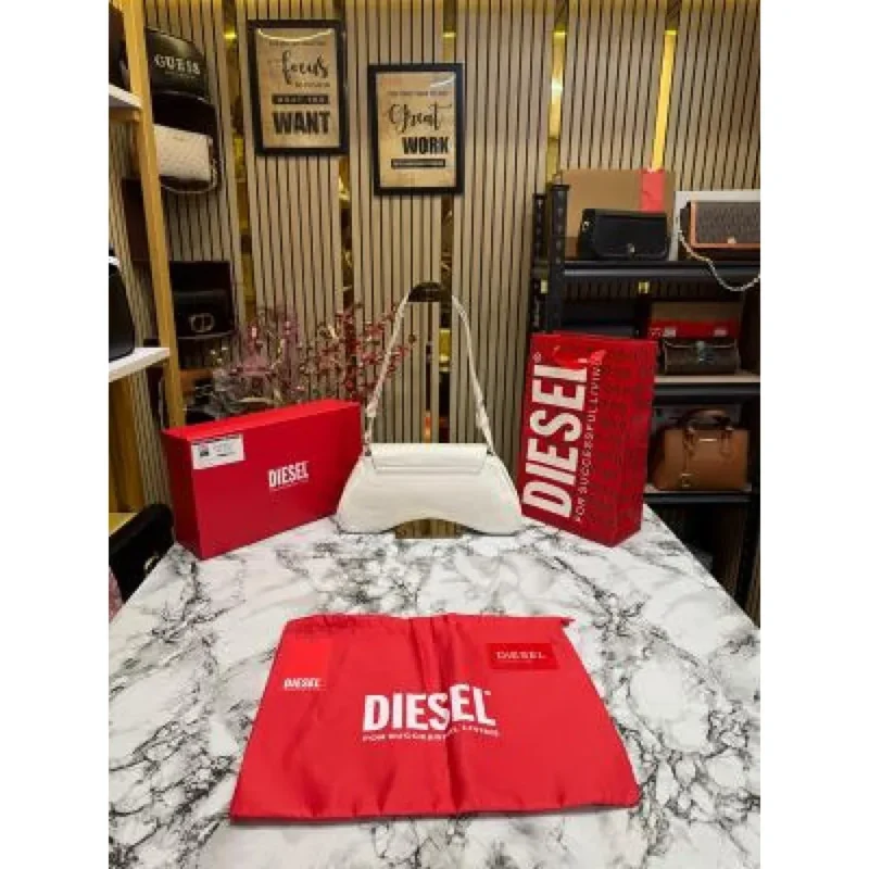 Trendy Diesel Glossy Shoulder Bag With Box & Dust Bag For Women (FT991)