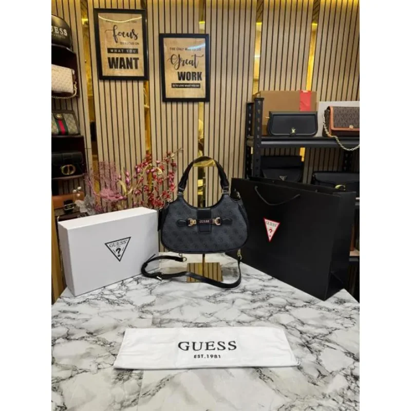Trendy Guess Faux Leather Handbag With Box & Dust Bag For Women (FT993)