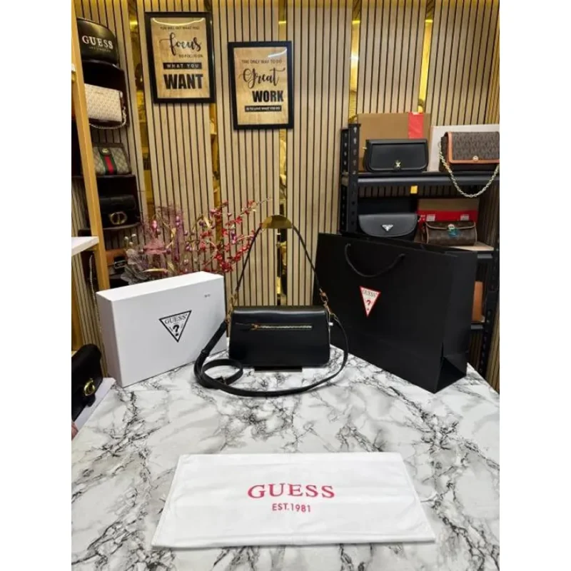 Trendy Guess Flap Shoulder Bag With Box & Dust Bag For Women (FT1007)
