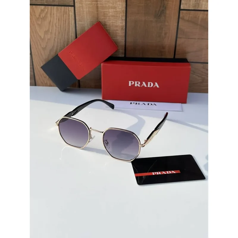 Stylish Prada Sunglasses Gold Black (CSO1812)